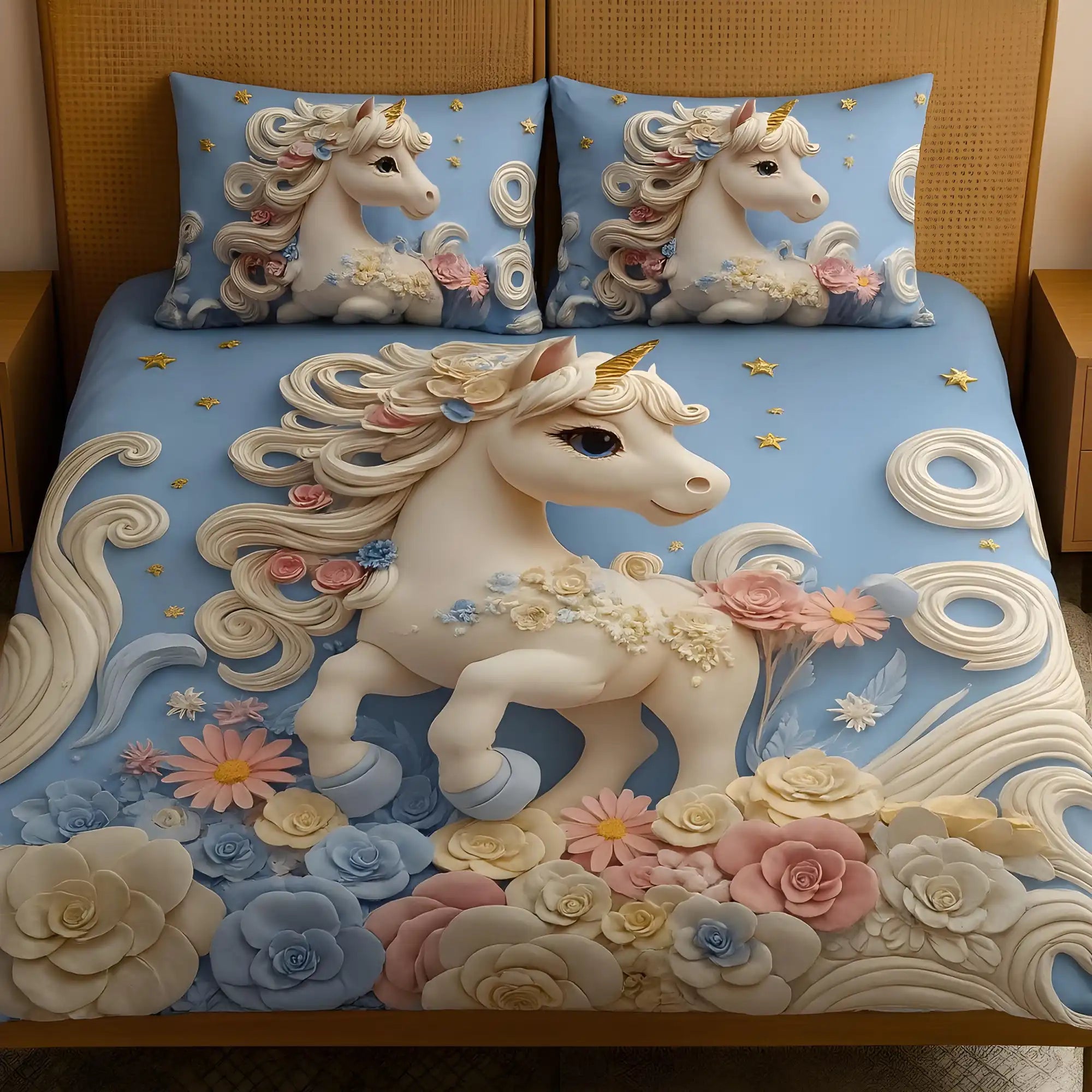 7D - King Size Bed Sheet Set | Premium Cotton Rich Bedding with Pillow Covers